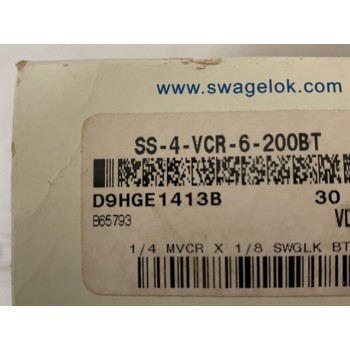 Swagelok SS-4-VCR-6-200BT 1/4" MVCR X 1/8" Compression Adaptor Fitting